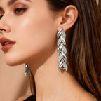 Elegantes Fischschwanz-Ohrringe mit Strass